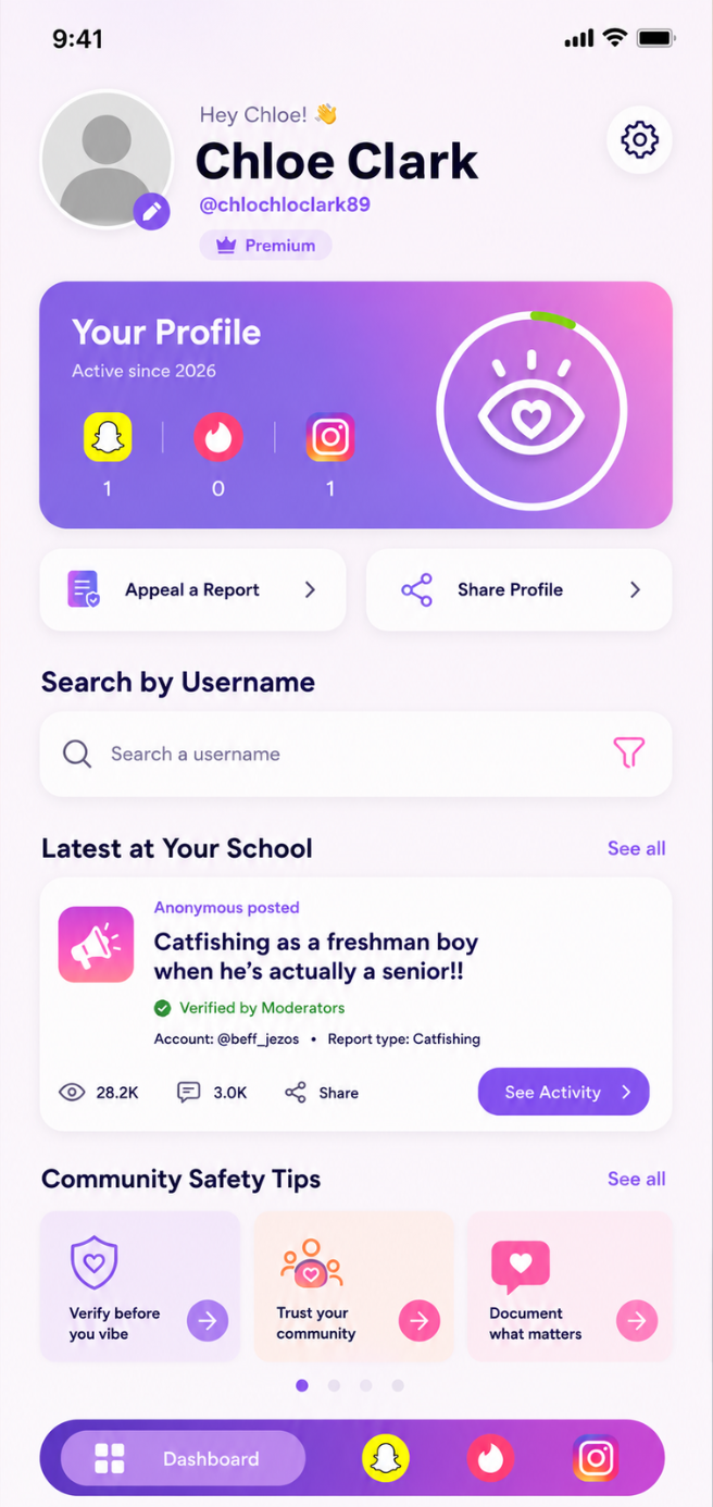Hawkeye app wireframe
